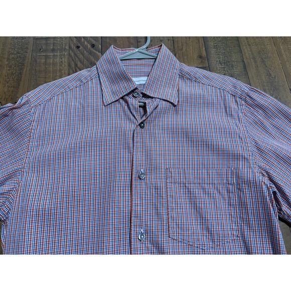 Ermenegildo Zegna Plaid Button-up  Shirt Men's Small Made in Italy 100% Cotton - Picture 3 of 11